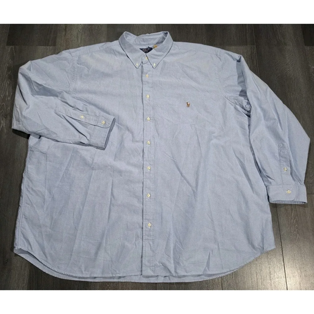 Polo Ralph Lauren Iconic Oxford Shirt Men 4XB Blue Preppy Pony City Office